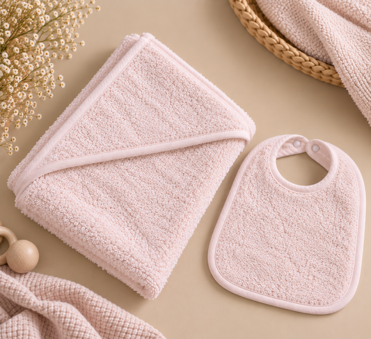 Badcape en Slabbetje Blush